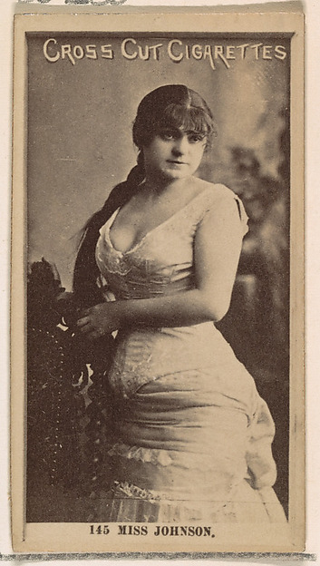 Card Number 145, Miss Johnson, from the Actors and Actresses series (N145-2) issued by Duke Sons & Co. to promote Cross Cut Cigarettes