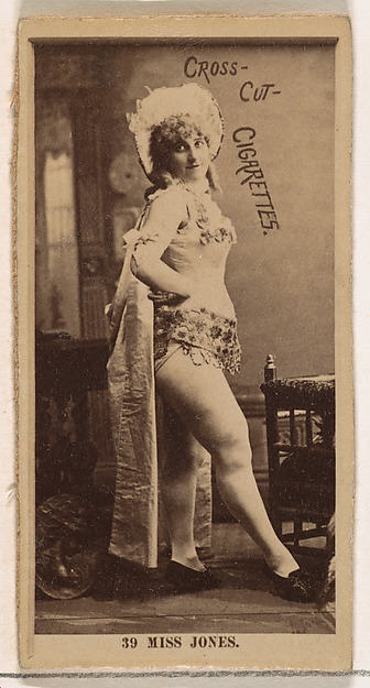 Card Number 39, Miss Jones, from the Actors and Actresses series (N145-2) issued by Duke Sons & Co. to promote Cross Cut Cigarettes