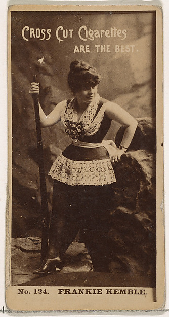 Card Number 124, Frankie Kemble, from the Actors and Actresses series (N145-2) issued by Duke Sons & Co. to promote Cross Cut Cigarettes