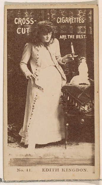 Card Number 41, Edith Kingdon, from the Actors and Actresses series (N145-2) issued by Duke Sons & Co. to promote Cross Cut Cigarettes
