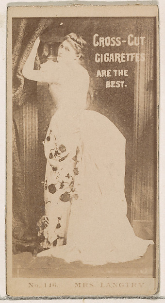 Card Number 116, Mrs. Langtry, from the Actors and Actresses series (N145-2) issued by Duke Sons & Co. to promote Cross Cut Cigarettes by W. Duke, Sons & Co., The Metropolitan Museum of Art