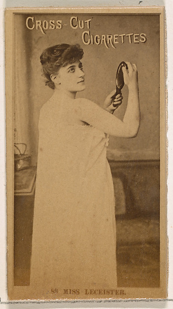 Card Number 88, Miss Leicester, from the Actors and Actresses series (N145-2) issued by Duke Sons & Co. to promote Cross Cut Cigarettes