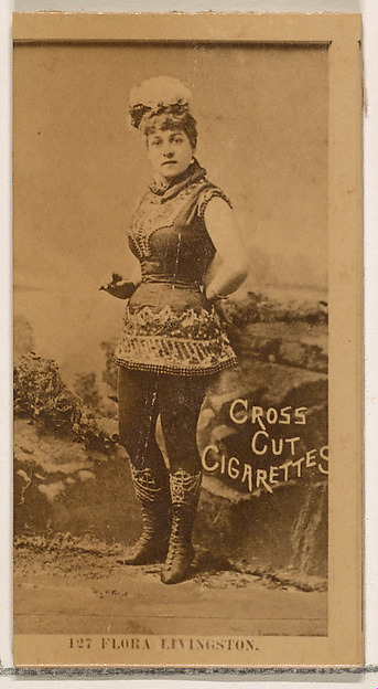 Card Number 127, Flora Livingston, from the Actors and Actresses series (N145-2) issued by Duke Sons & Co. to promote Cross Cut Cigarettes by W. Duke, Sons & Co., The Metropolitan Museum of Art