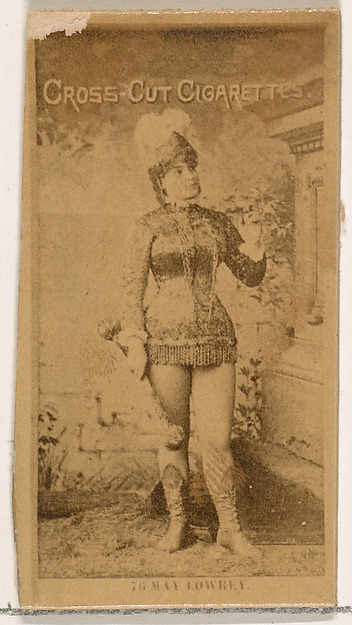 Card Number 76, May Lowrey, from the Actors and Actresses series (N145-2) issued by Duke Sons & Co. to promote Cross Cut Cigarettes