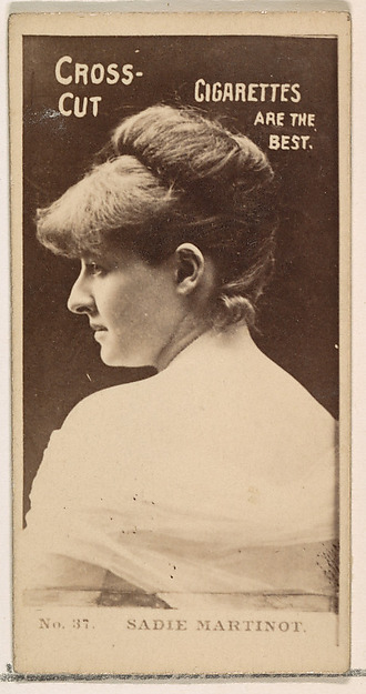 Card Number 37, Miss Sadie Martinot, from the Actors and Actresses series (N145-2) issued by Duke Sons & Co. to promote Cross Cut Cigarettes