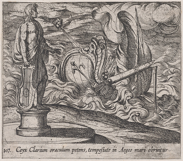 Plate 107: The Wreck of Ceyx's Ship (Ceyx Clarium oraculum petens, tempstate in Aegeo mari obruitur), from Ovid's 'Metamorphoses'
