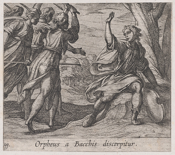 Plate 99: The Death of Orpheus (Orpheus a Bacchis discerpitur), from Ovid's 'Metamorphoses'