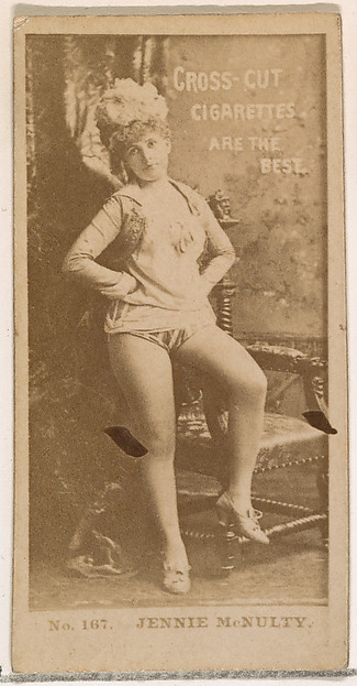 Card Number 167, Jennie McNulty, from the Actors and Actresses series (N145-2) issued by Duke Sons & Co. to promote Cross Cut Cigarettes
