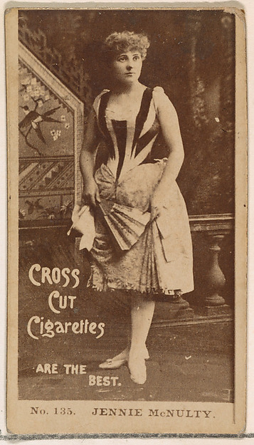Card Number 135, Jennie McNulty, from the Actors and Actresses series (N145-2) issued by Duke Sons & Co. to promote Cross Cut Cigarettes by W. Duke, Sons & Co., The Metropolitan Museum of Art
