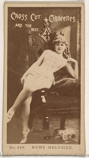 Card Number 249, Ruby Melville, from the Actors and Actresses series (N145-2) issued by Duke Sons & Co. to promote Cross Cut Cigarettes