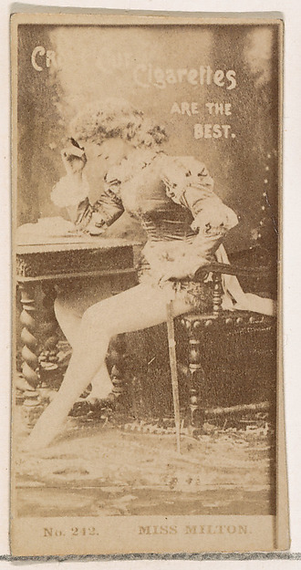 Card Number 242, Miss Milton, from the Actors and Actresses series (N145-2) issued by Duke Sons & Co. to promote Cross Cut Cigarettes