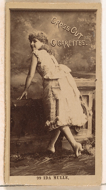Card Number 99, Ida Mulle, from the Actors and Actresses series (N145-2) issued by Duke Sons & Co. to promote Cross Cut Cigarettes by W. Duke, Sons & Co., The Metropolitan Museum of Art