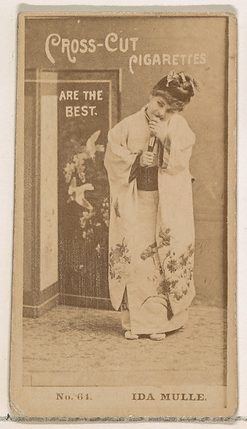 Card Number 64, Ida Mulle, from the Actors and Actresses series (N145-2) issued by Duke Sons & Co. to promote Cross Cut Cigarettes by W. Duke, Sons & Co., The Metropolitan Museum of Art