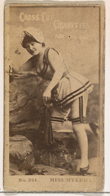 Card Number 224, Miss Myerha, from the Actors and Actresses series (N145-2) issued by Duke Sons & Co. to promote Cross Cut Cigarettes
