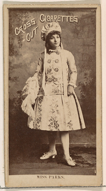 Miss Parks, from the Actors and Actresses series (N145-2) issued by Duke Sons & Co. to promote Cross Cut Cigarettes