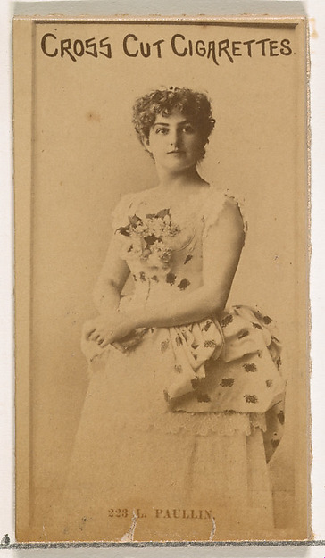 Card Number 223, L. Paullin, from the Actors and Actresses series (N145-2) issued by Duke Sons & Co. to promote Cross Cut Cigarettes