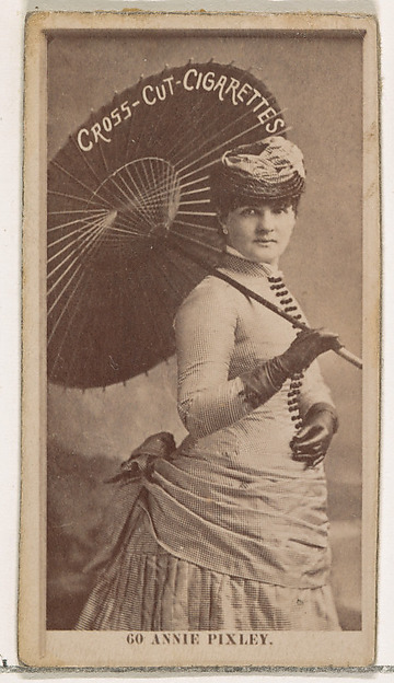 Card Number 60, Annie Pixley, from the Actors and Actresses series (N145-2) issued by Duke Sons & Co. to promote Cross Cut Cigarettes