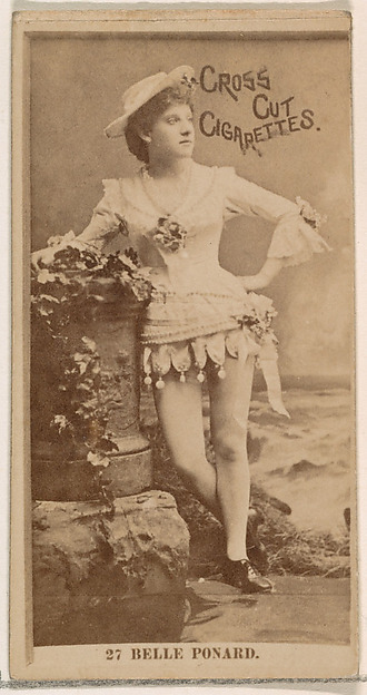 Card Number 27, Belle Ponard, from the Actors and Actresses series (N145-2) issued by Duke Sons & Co. to promote Cross Cut Cigarettes