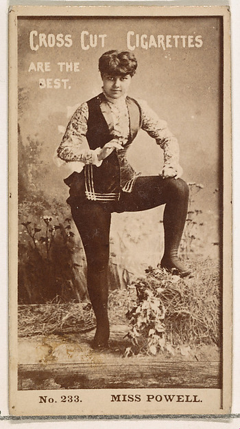 Card Number 233, Miss Powell, from the Actors and Actresses series (N145-2) issued by Duke Sons & Co. to promote Cross Cut Cigarettes
