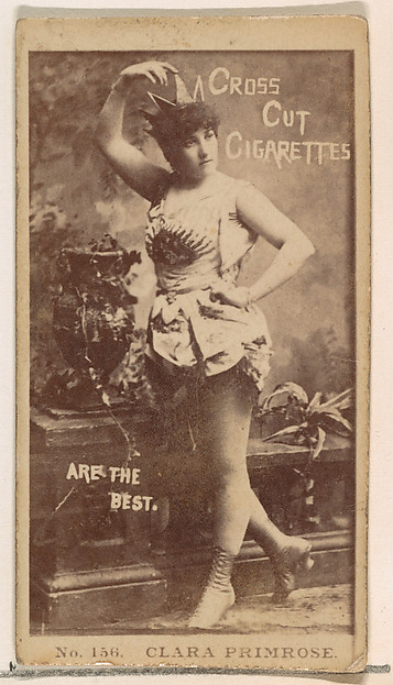 Card Number 156, Clara Primrose, from the Actors and Actresses series (N145-2) issued by Duke Sons & Co. to promote Cross Cut Cigarettes by W. Duke, Sons & Co., The Metropolitan Museum of Art