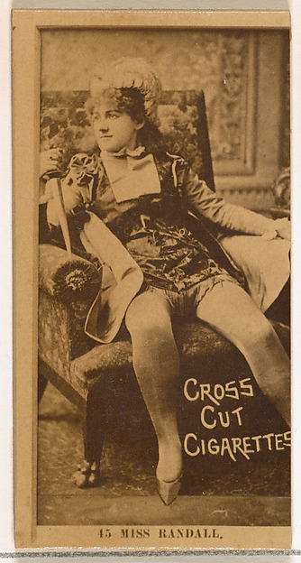 Card Number 45, Miss Randall, from the Actors and Actresses series (N145-2) issued by Duke Sons & Co. to promote Cross Cut Cigarettes by W. Duke, Sons & Co., The Metropolitan Museum of Art