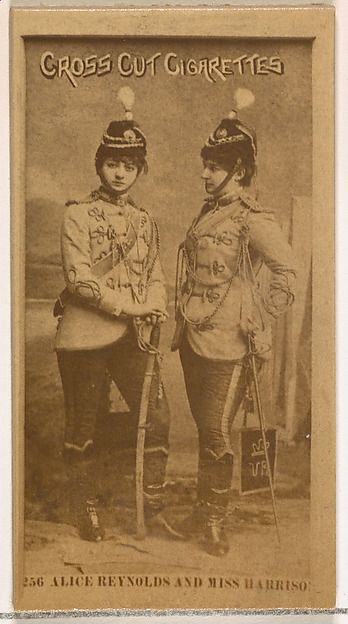 Card Number 256, Alice Reynolds and Miss Harrison, from the Actors and Actresses series (N145-2) issued by Duke Sons & Co. to promote Cross Cut Cigarettes by W. Duke, Sons & Co., The Metropolitan Museum of Art