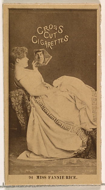 Card Number 94, Fanny Rice, from the Actors and Actresses series (N145-2) issued by Duke Sons & Co. to promote Cross Cut Cigarettes