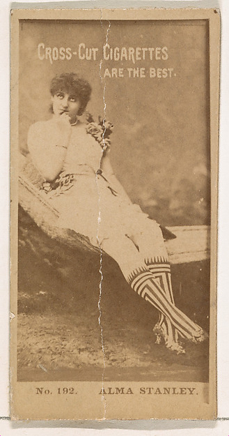 Card Number 192, Alma Stanley, from the Actors and Actresses series (N145-2) issued by Duke Sons & Co. to promote Cross Cut Cigarettes