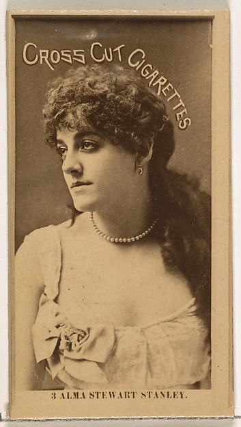 Card Number 3, Alma Stewart Stanley, from the Actors and Actresses series (N145-2) issued by Duke Sons & Co. to promote Cross Cut Cigarettes by W. Duke, Sons & Co., The Metropolitan Museum of Art