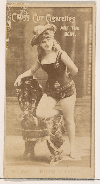 Card Number 245, Ruth Stetson, from the Actors and Actresses series (N145-2) issued by Duke Sons & Co. to promote Cross Cut Cigarettes