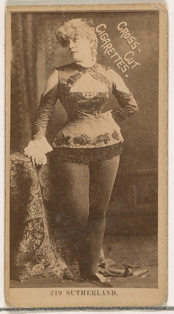 Card Number 219, Sutherland, from the Actors and Actresses series (N145-2) issued by Duke Sons & Co. to promote Cross Cut Cigarettes