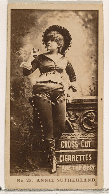Card Number 25, Annie Sutherland, from the Actors and Actresses series (N145-2) issued by Duke Sons & Co. to promote Cross Cut Cigarettes by W. Duke, Sons & Co., The Metropolitan Museum of Art