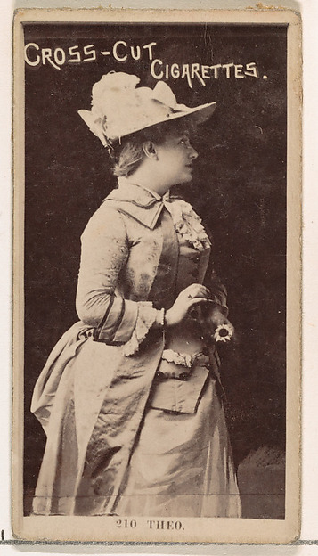 Card Number 210, Miss Theo, from the Actors and Actresses series (N145-2) issued by Duke Sons & Co. to promote Cross Cut Cigarettes