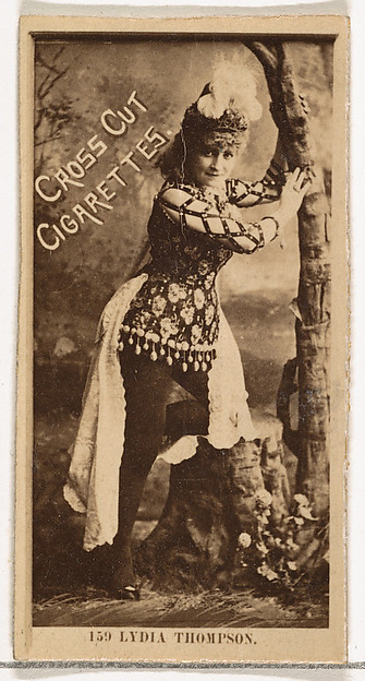 Card Number 159, Lydia Thompson, from the Actors and Actresses series (N145-2) issued by Duke Sons & Co. to promote Cross Cut Cigarettes by W. Duke, Sons & Co., The Metropolitan Museum of Art
