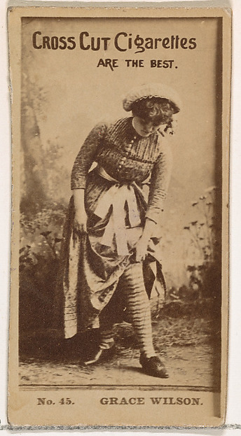 Card Number 45, Grace Wilson, from the Actors and Actresses series (N145-2) issued by Duke Sons & Co. to promote Cross Cut Cigarettes