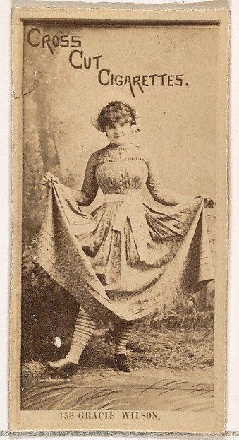 Card Number 158, Gracie Wilson, from the Actors and Actresses series (N145-2) issued by Duke Sons & Co. to promote Cross Cut Cigarettes