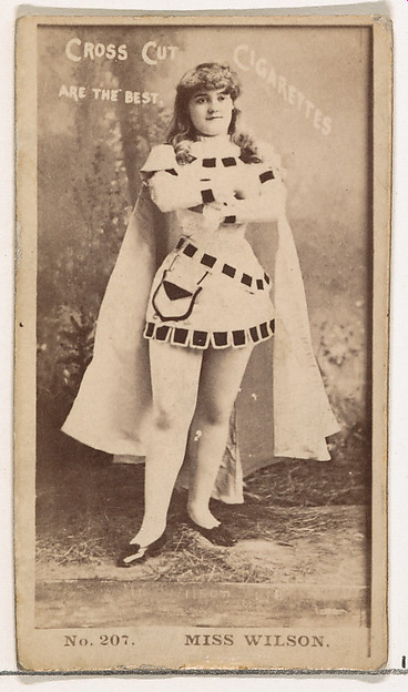 Card Number 207, Miss Wilson, from the Actors and Actresses series (N145-2) issued by Duke Sons & Co. to promote Cross Cut Cigarettes