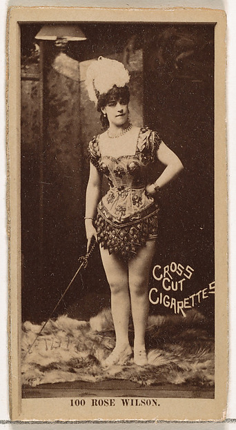 Card Number 100, Rose Wilson, from the Actors and Actresses series (N145-2) issued by Duke Sons & Co. to promote Cross Cut Cigarettes by W. Duke, Sons & Co., The Metropolitan Museum of Art
