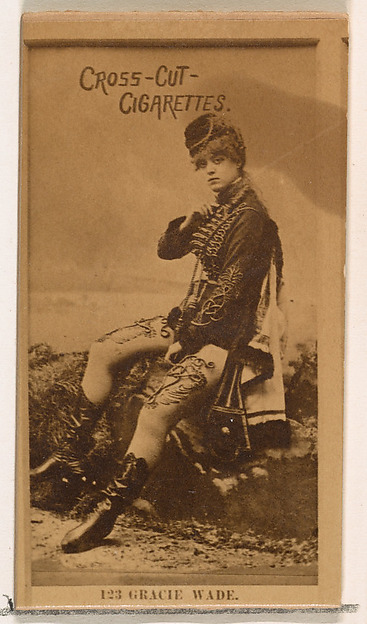 Card Number 123, Gracie Wade, from the Actors and Actresses series (N145-2) issued by Duke Sons & Co. to promote Cross Cut Cigarettes