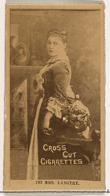 Card Number 193, Mrs. Langtry, from the Actors and Actresses series (N145-2) issued by Duke Sons & Co. to promote Cross Cut Cigarettes by W. Duke, Sons & Co., The Metropolitan Museum of Art