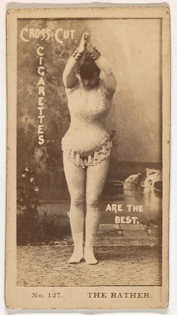 Card Number 127, The Bather, from the Actors and Actresses series (N145-2) issued by Duke Sons & Co. to promote Cross Cut Cigarettes by W. Duke, Sons & Co., The Metropolitan Museum of Art