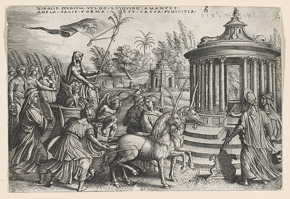 The Triumph of Chastity on Love, from the Triumphs of Petrarch