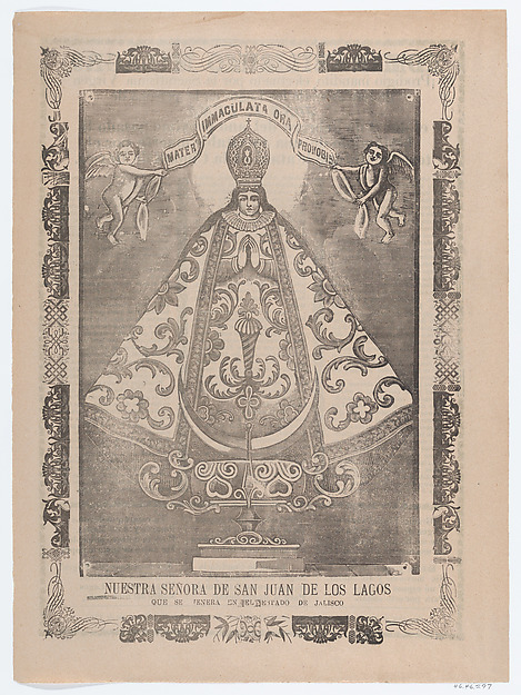 Broadsheet with image of Our Lady of San Juan de los Lagos, venerated in Jalisco by José Guadalupe Posada