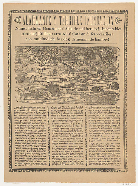 Flyer relating to the terrible flood in Guanajuato in 1905