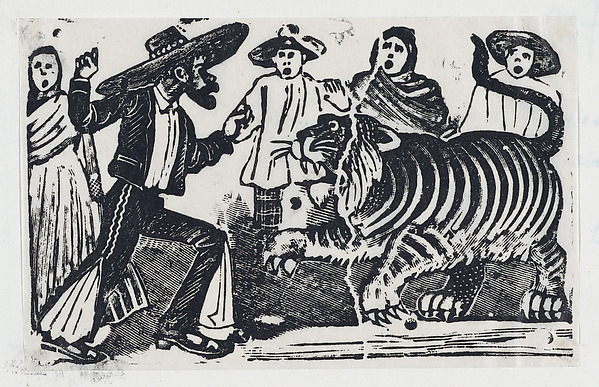 The brave man from Gaudalajara facing a tiger