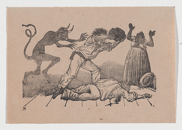 Plate 8: a man murdering another with a rock