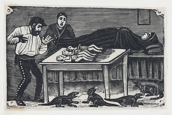 A woman who gave birth to three children and four animals