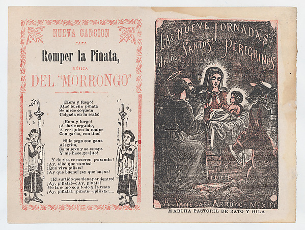 Cover for 'Las Nueve Jornadas de los Santos Peregrinos', Holy Family in the manger by José Guadalupe Posada