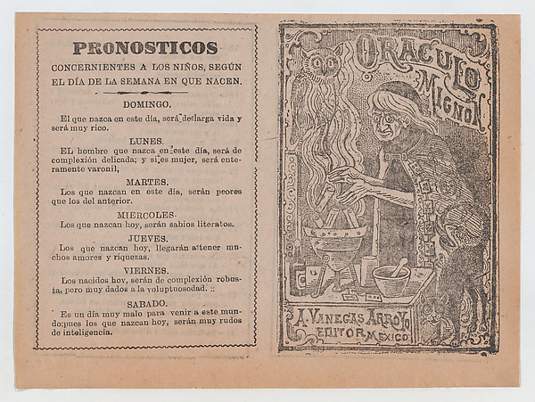 Cover for 'Oraculo Mignon', a witch brewing a potion in a cauldron