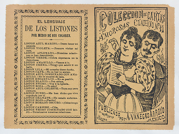 Front and back covers printed on the same sheet for a collection of love letters (number 11)